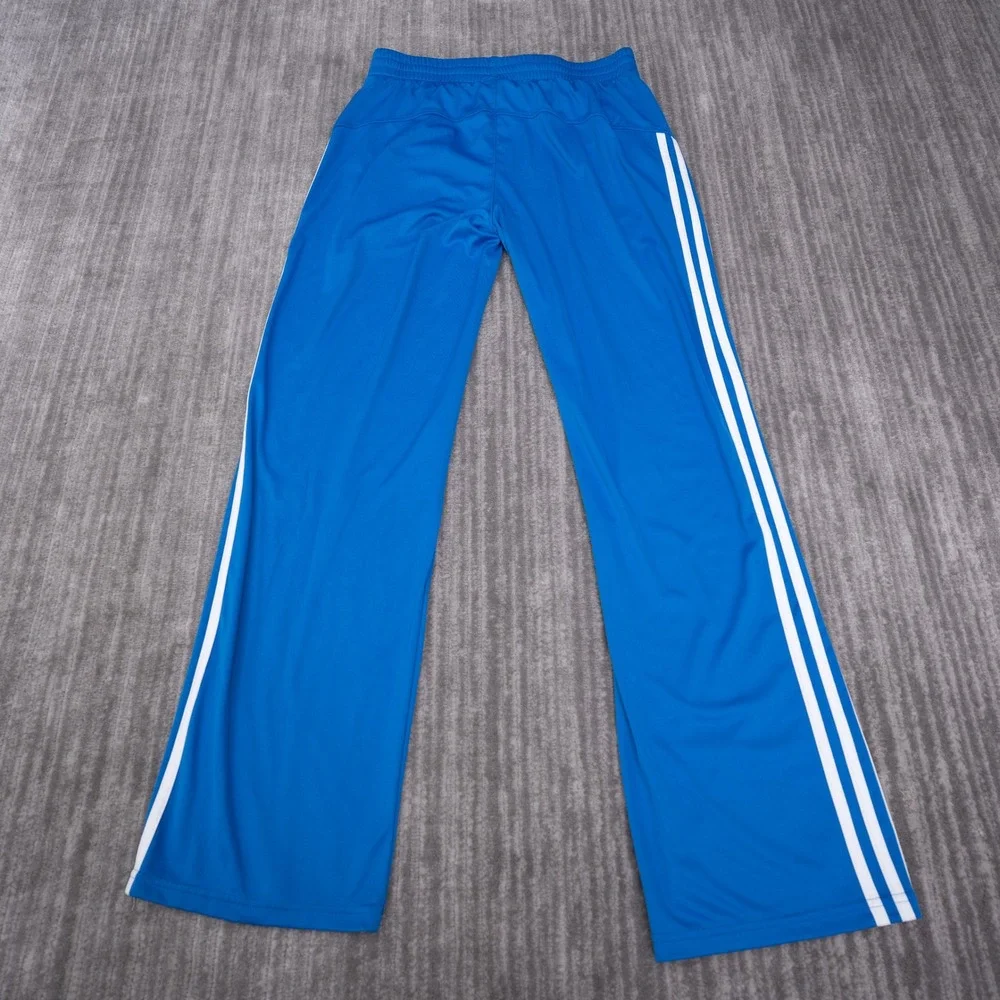 Adidas Track Pants Youth Large Blue Excellent 3-Stripe Athletic Trousers C8675